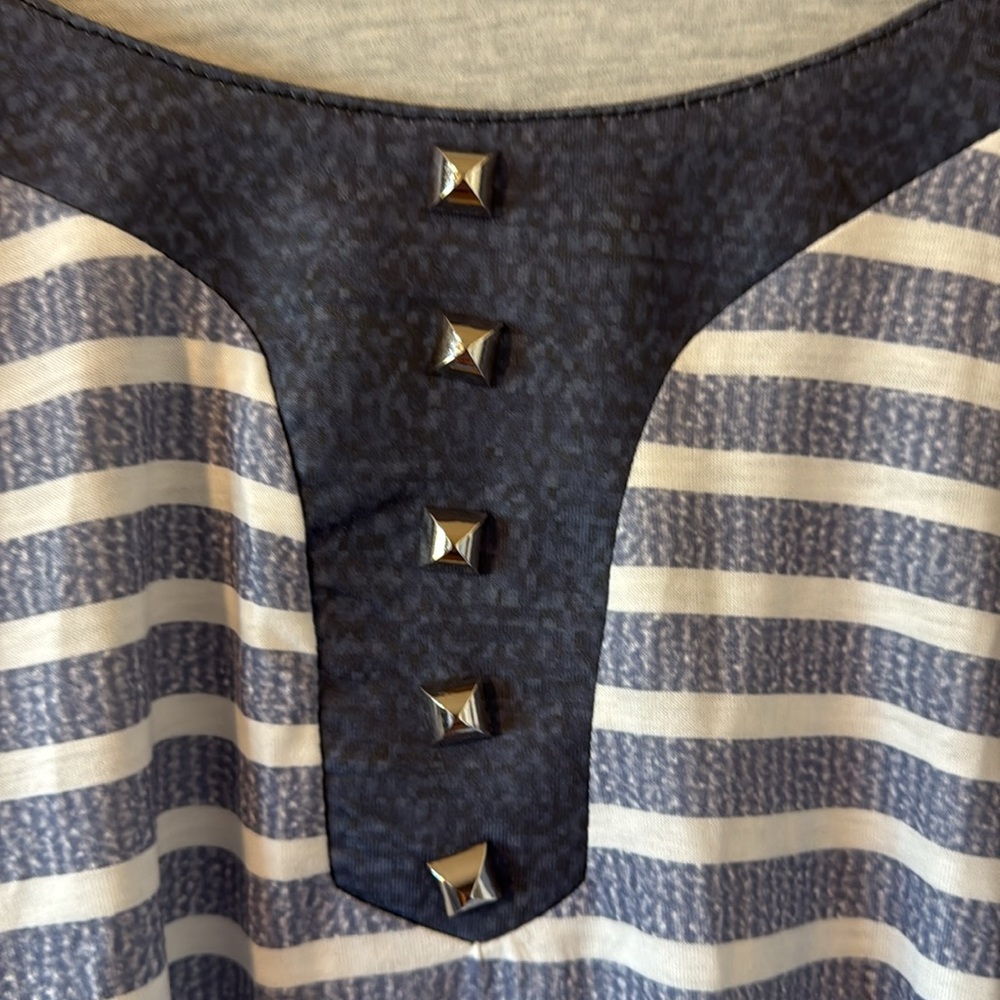 Women’s Striped Top With Built In Cardigan Long Sleeve Size XL - Picture 7 of 10